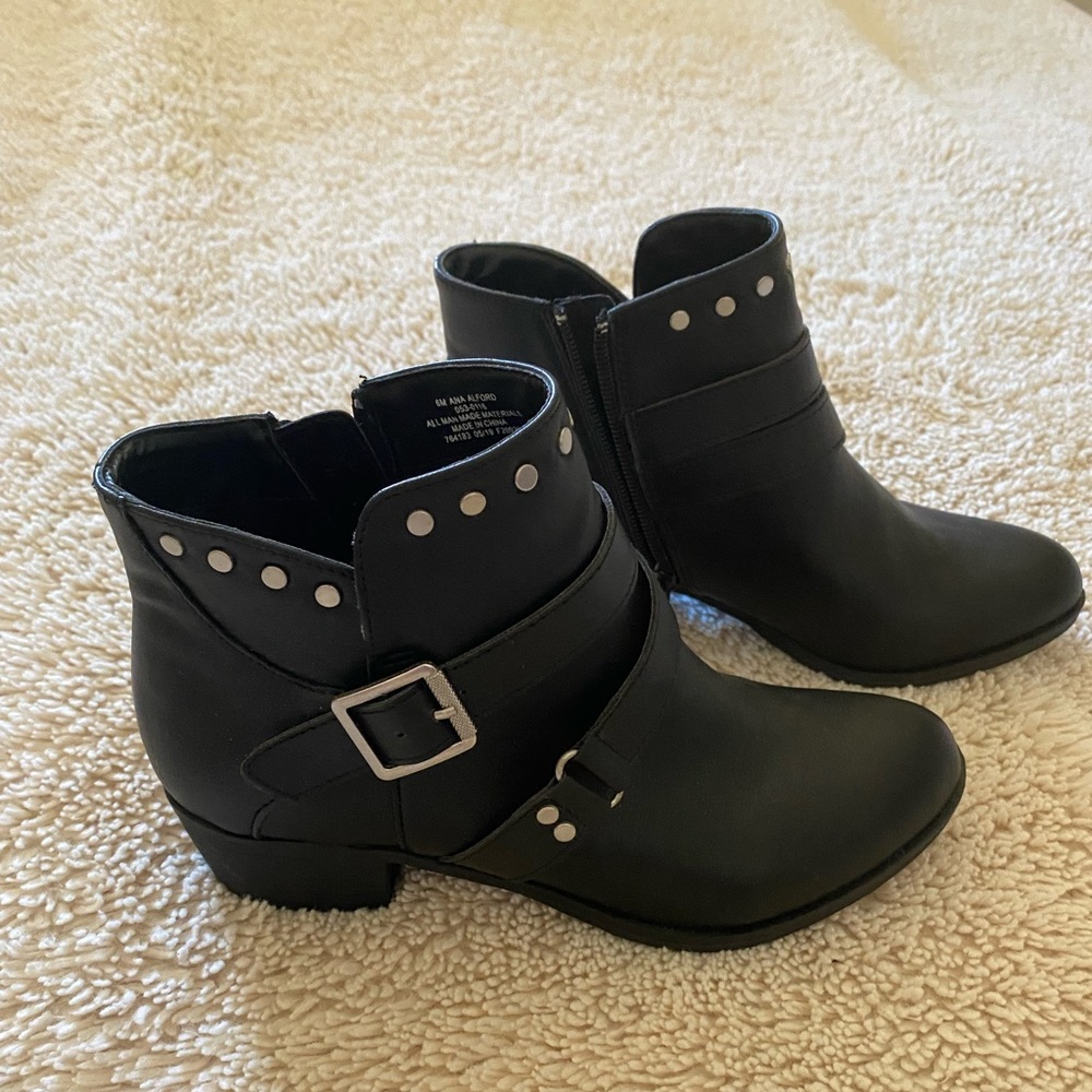 Black ankle boots With silver stud detail